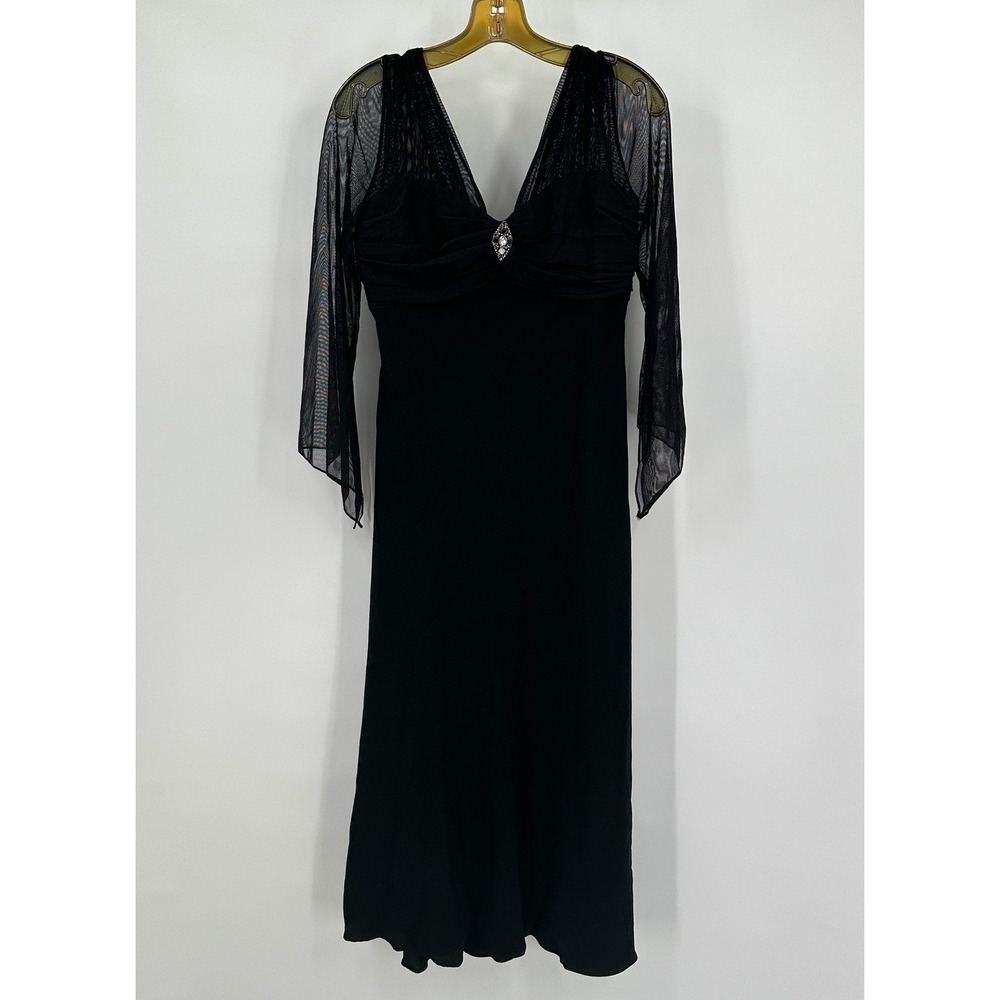 Womens Vintage Whimsigoth Baby Doll Midi Dress Size 12 Gothic Witchy Evening